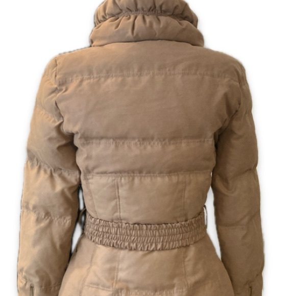Zara Woman Beige Camel Down Belted Puffer Jacket Coat Size XS - Picture 17 of 17